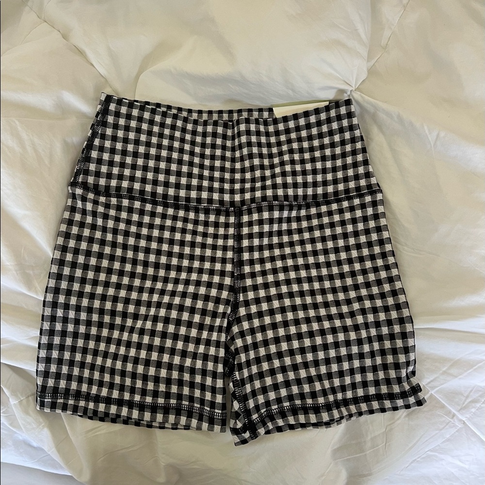 NWT gingham biker shorts